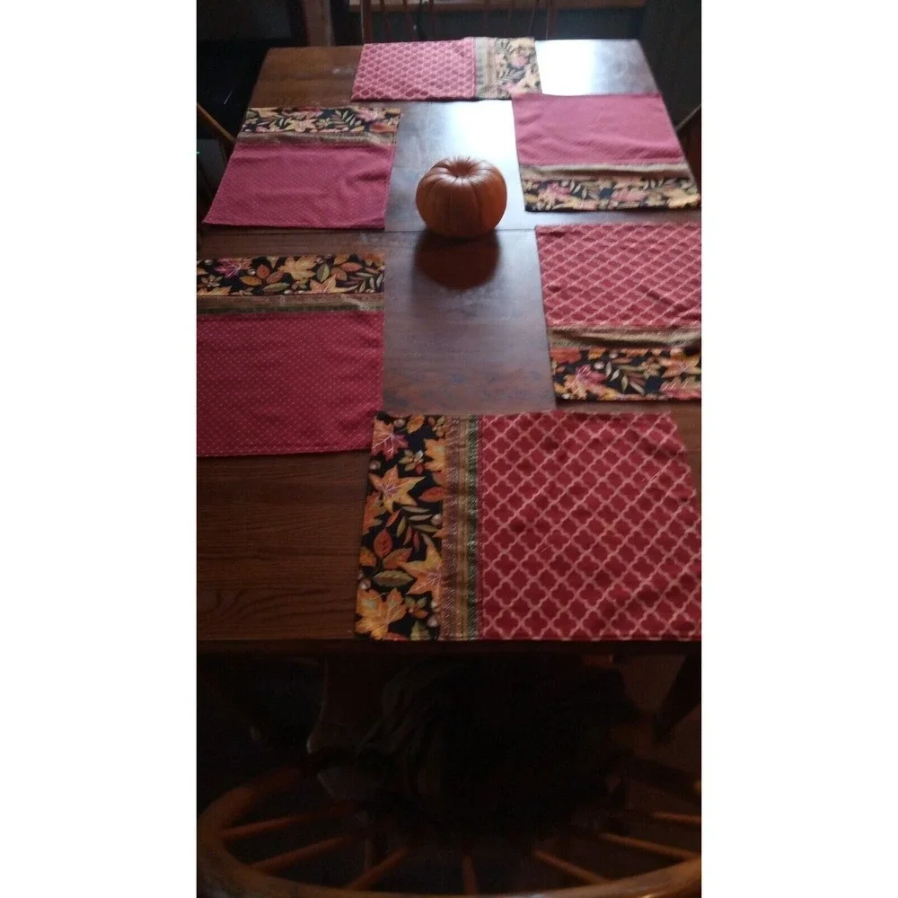 Thanksgiving Autumn‎ Fall Harvest  Placemats Set of 6 with Table Runner 36